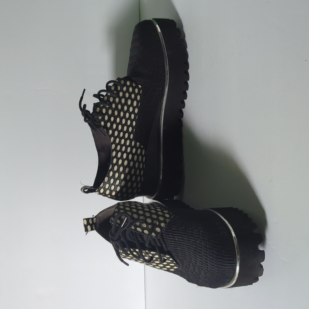 United Nude black/ white platform loafer